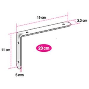 MENSULA DE HIERRO 20CM BLANCO