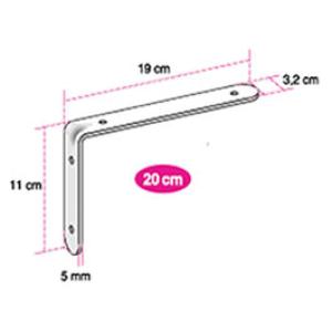 MENSULA DE HIERRO 20CM NEGRO